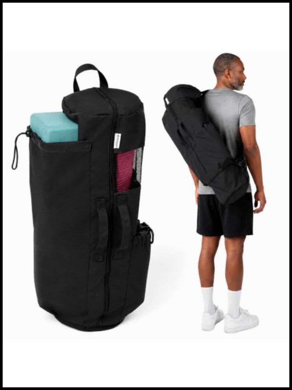 Expandable Yoga Mat Bag Adjustable Strap Water Repellent Gym Tote